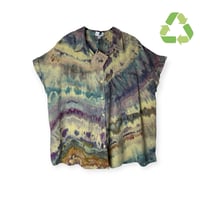 Image 1 of ♻️ UPCYCLED XL Resort Shirt in Earthy Agate Ice Dye