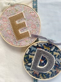 Image 1 of Liberty Glitter Initial Hoop