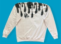 Image 2 of “BLUE BUTTERFLY” CUSTOM ONE OF A KIND PAINTED SWEATSHIRT LARGE