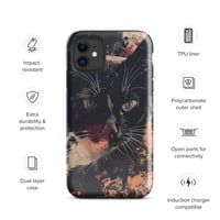 Image 2 of Beautiful Black Cat Face Splatter Painting Tough Case for iPhone®