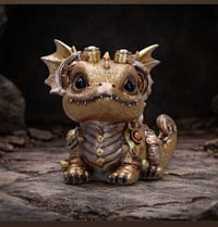 Image 1 of Gearling Gold Steampunk Dragon 15cm