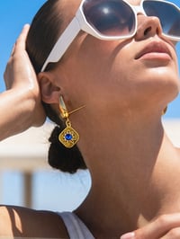 Image 1 of BLUE GEM EYE DROP STUDS 