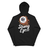 Image 1 of Flaming Eye Unisex Fleece Zip Hoodie - Black