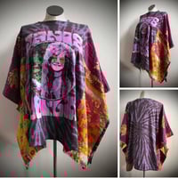 Image 1 of Upcycled “Tie Dyed Janis Joplin” kantha quilt poncho