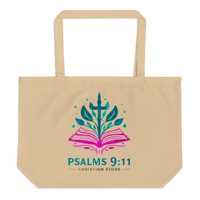 Image 1 of Large organic tote bag (Psalms 9;11 handbag / purse 