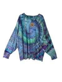 Image 6 of 4XL Unisex Adult Soft Long Sleeve Tee in Mermaid Spiral Ice Dye