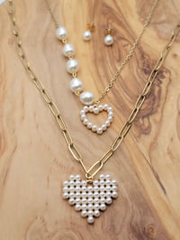Image 1 of Perler double hearts necklace set