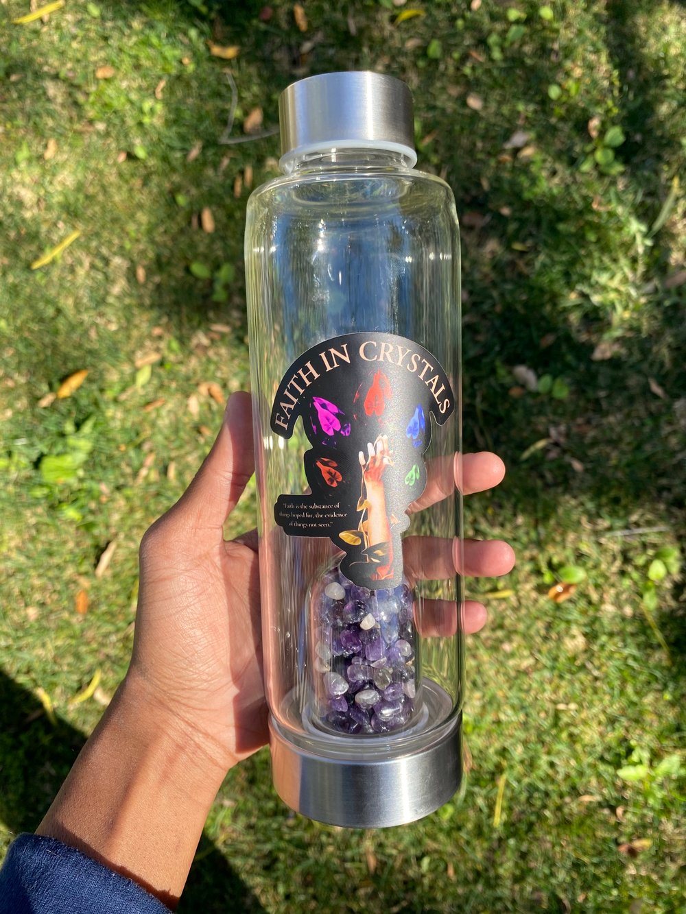 Image of "Spirituality" Crystal Infused Water Bottle (Amethyst)