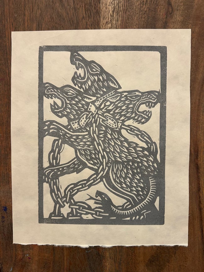 Greek Beasts Block Print Set