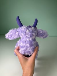Image 4 of Happy Weighted Monster w/ Flowers - Lavender Purple