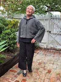 Image 1 of Kylie Jane Cropped Cape jacket - grey/black boucle