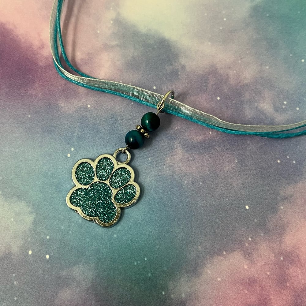 Image of Glitter Paw Print Necklace