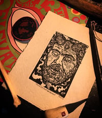 Image 1 of Stand for the Fire Demon (Linocut)