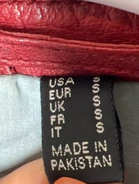 Image 9 of MAURITIUS Red Genuine Leather Moto Jacket