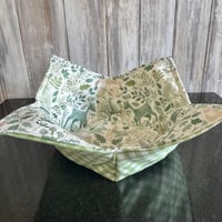 Image 3 of Quilted Soup Bowl Cozy in Green cotton copy