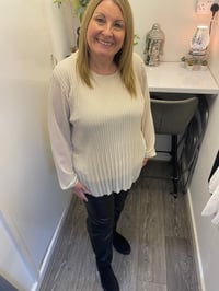 Image 5 of GLITTER PLEATED LONG SLEEVE BLOUSE