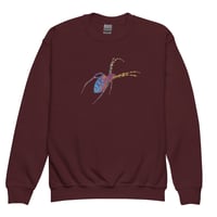 Image 10 of Youth Sweatshirt - Spider Rainbow Glow