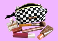 Image 1 of Checkered makeup bag