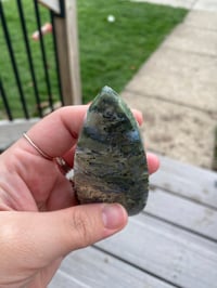 Image 3 of Teardrop Moss Agate Tower