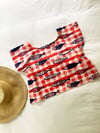 Ready Made Fish & Ginghma Cropped T Top with Free Postage 