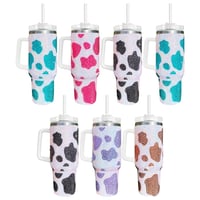 40oz Cow Print Rhinestone Tumbler