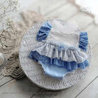 Image 1 of Photoshoot newborn body-dress - Nella - baby blue