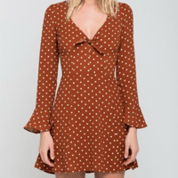 Image 1 of SKYLAR + MADISON orange rust color polkadot dress