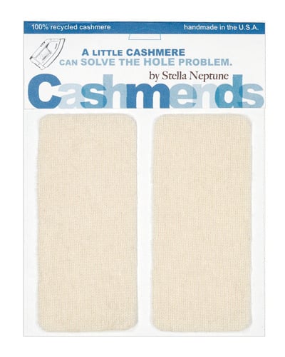Image of  Iron-On Cashmere Elbow Patches - Cream