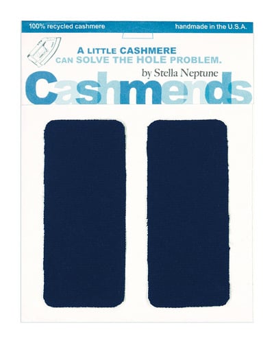 Image of Iron-on Cashmere Elbow Patches  - Dark Navy