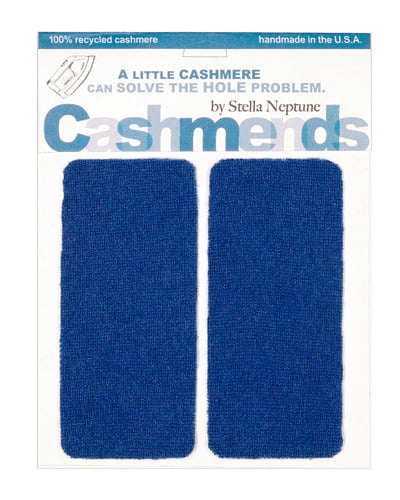 Image of Iron-on Cashmere Elbow Patches  - ELECTRIC BLUE