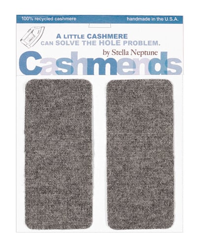 Image of Iron-on Cashmere Elbow Patches  - Medium Grey
