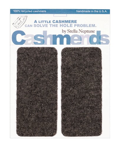 Image of Iron-on Cashmere Elbow Patches - Dark Gray