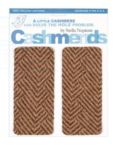 Image of   Iron-On Cashmere Elbow Patches -Tweed Pattern - Limited Edition!