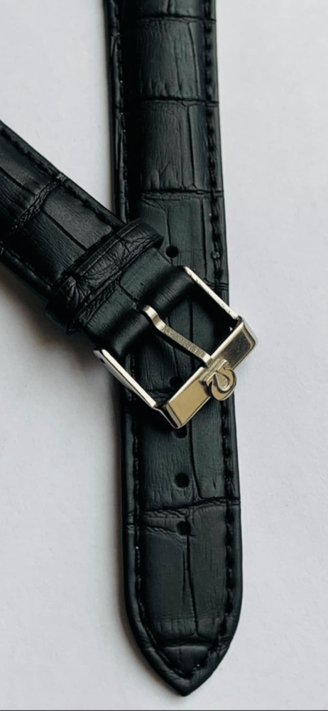 20mm CROC PADDED MENS LEATHER STRAP FOR OMEGA WATCH.BLACK.TOP QUALITY.HEAVY DUTY.VINTAGE BUCKLE CLASSIC TIME PARTS