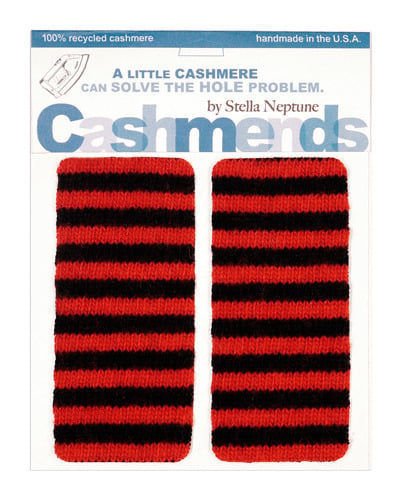 Image of Iron-On Cashmere Elbow Patches - Red & Black - Limited Edition!