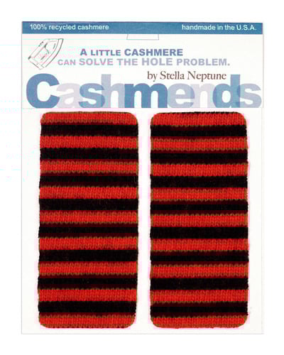 Image of Iron-On Cashmere Elbow Patches - Red & Black - Limited Edition!