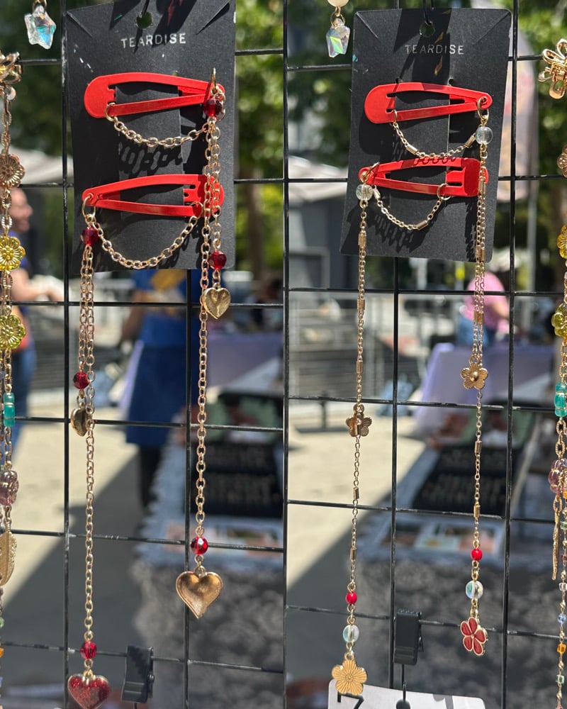 Image of red hair clips