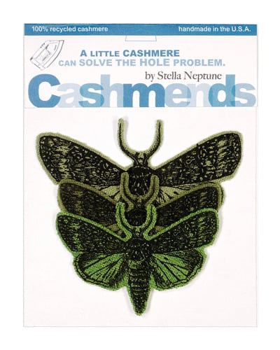 Image of Iron-on Cashmere Moths - Triple Green