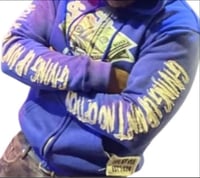 Image 1 of Distressed Blue Acid Wash  Guano $$ 2.0 hoodie 