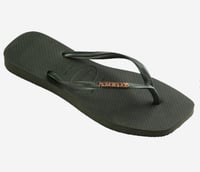 Image 3 of NEW...... Havaianas Square Logo Metallic -  Green Olive