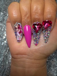Image 9 of “Choose Your Style: Long Square photo Gel Press-On Nails  medium square or stiletto 