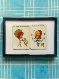 Image 2 of Mr and Mrs, couples cards, from the 'Old Maid' card game c1920s, framed vintage cards