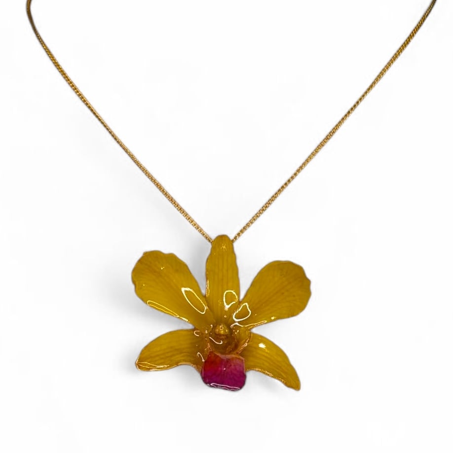 Image of Mini Dendrobium Pendant (Yellow & Greens)