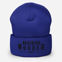 Image 2 of Brackish Wooder – Embroidered Cuffed Beanie (Black Logo)