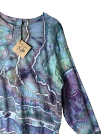 Image 2 of L Unisex Adult Soft Long Sleeve Tee in Mermaid Geode Ice Dye