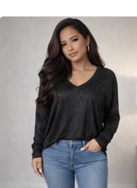 Image 5 of New 1X Sonoma Glitter Black top #574*8