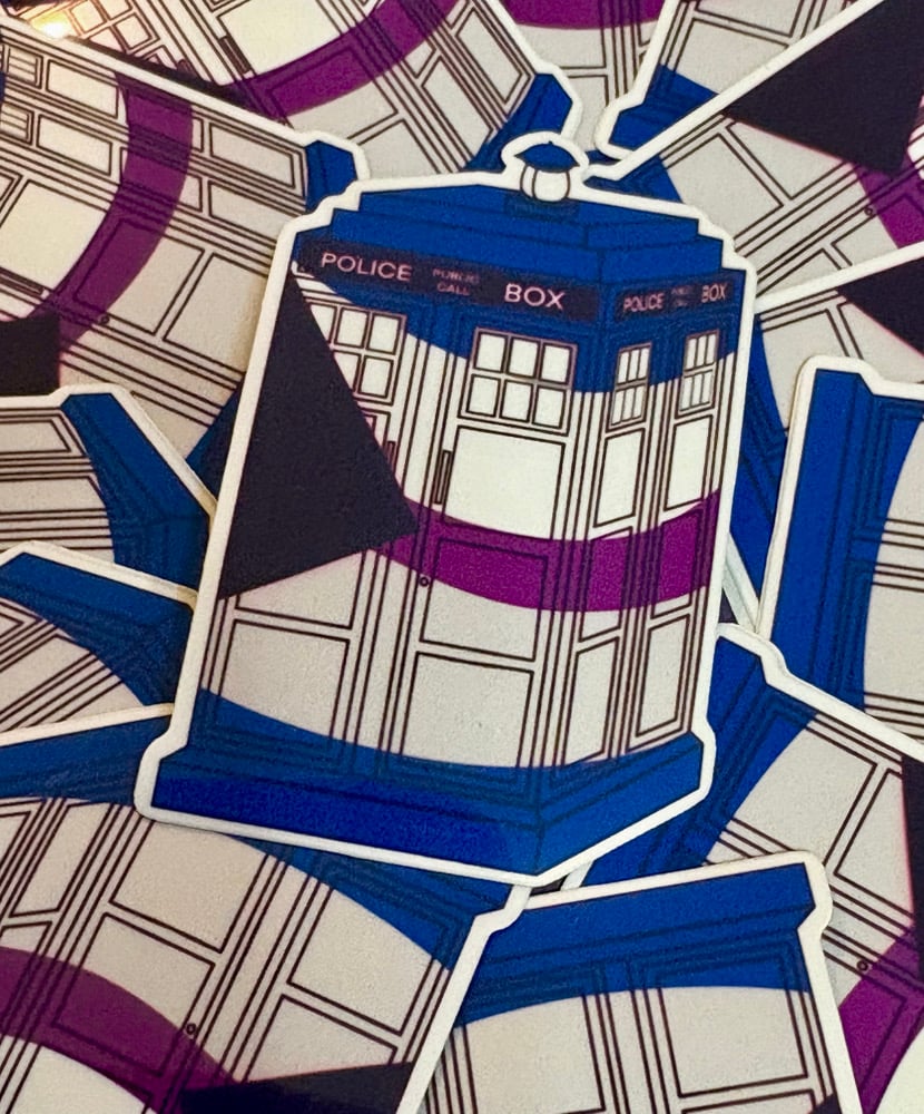 Image of Demisexual Pride Tardis Sticker