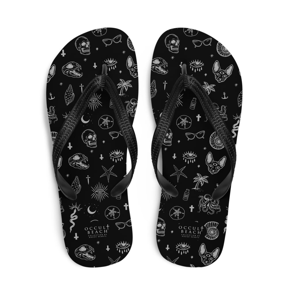 Occult Beach Black Flip-Flops