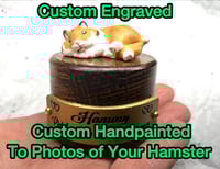 Image 1 of Custom Engraved Hamster Mini Urn Handpainted To Your Photos