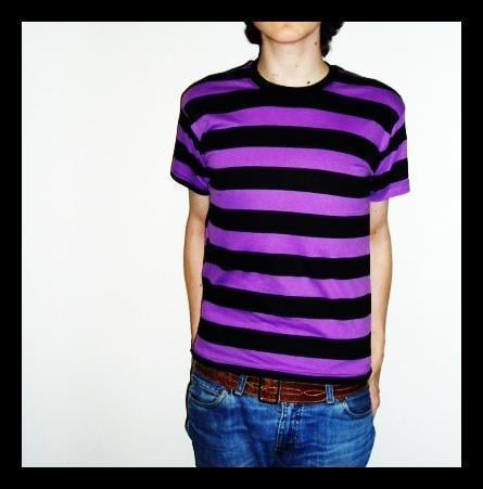 Black and purple striped clearance shirt